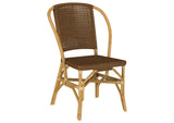 109122 Lexley Woven Rattan Dining Side Chair Brown (Set of 2)