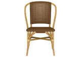 109122 Lexley Woven Rattan Dining Side Chair Brown (Set of 2)