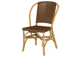 109122 Lexley Woven Rattan Dining Side Chair Brown (Set of 2)