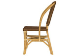 109122 Lexley Woven Rattan Dining Side Chair Brown (Set of 2)