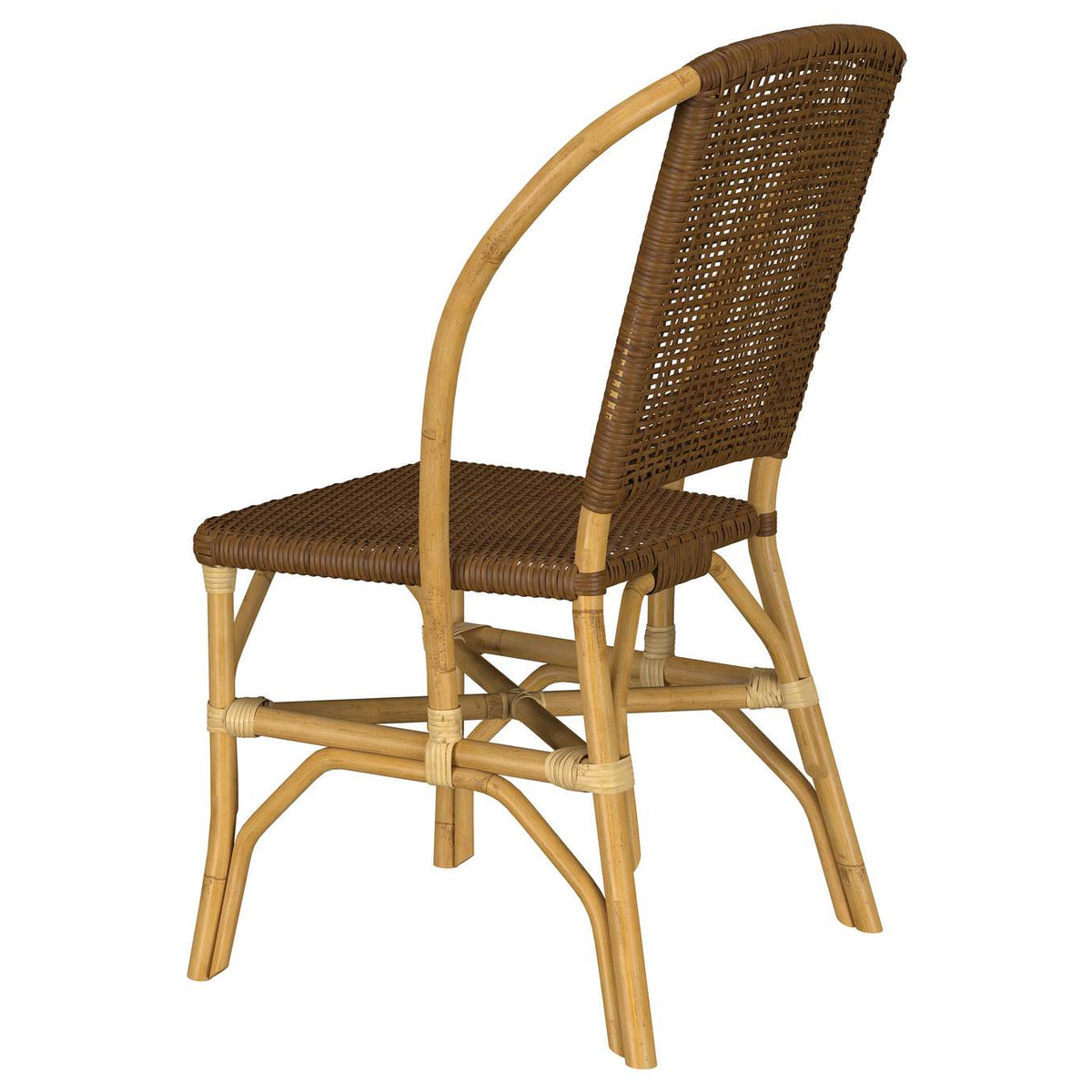 109122 Lexley Woven Rattan Dining Side Chair Brown (Set of 2)