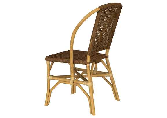 109122 Lexley Woven Rattan Dining Side Chair Brown (Set of 2)