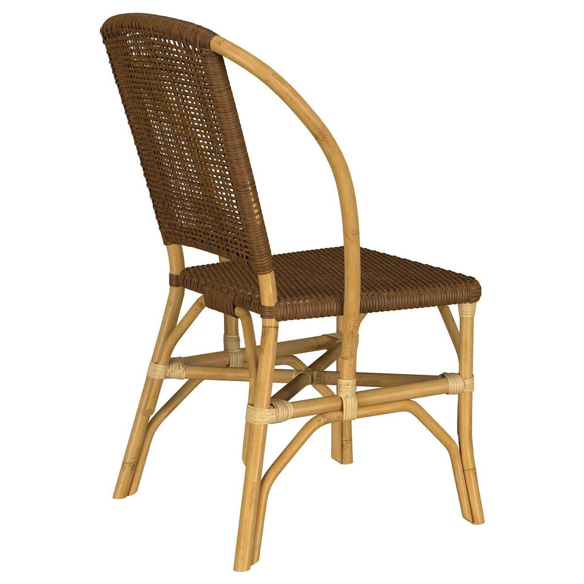 109122 Lexley Woven Rattan Dining Side Chair Brown (Set of 2)
