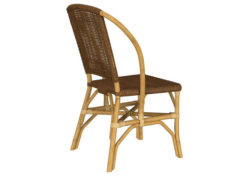 109122 Lexley Woven Rattan Dining Side Chair Brown (Set of 2)
