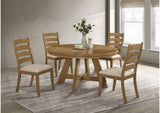 109150-S5 Danvers 5-piece Dining Table Set Brown Oak and Latte