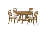 109150-S5 Danvers 5-piece Dining Table Set Brown Oak and Latte
