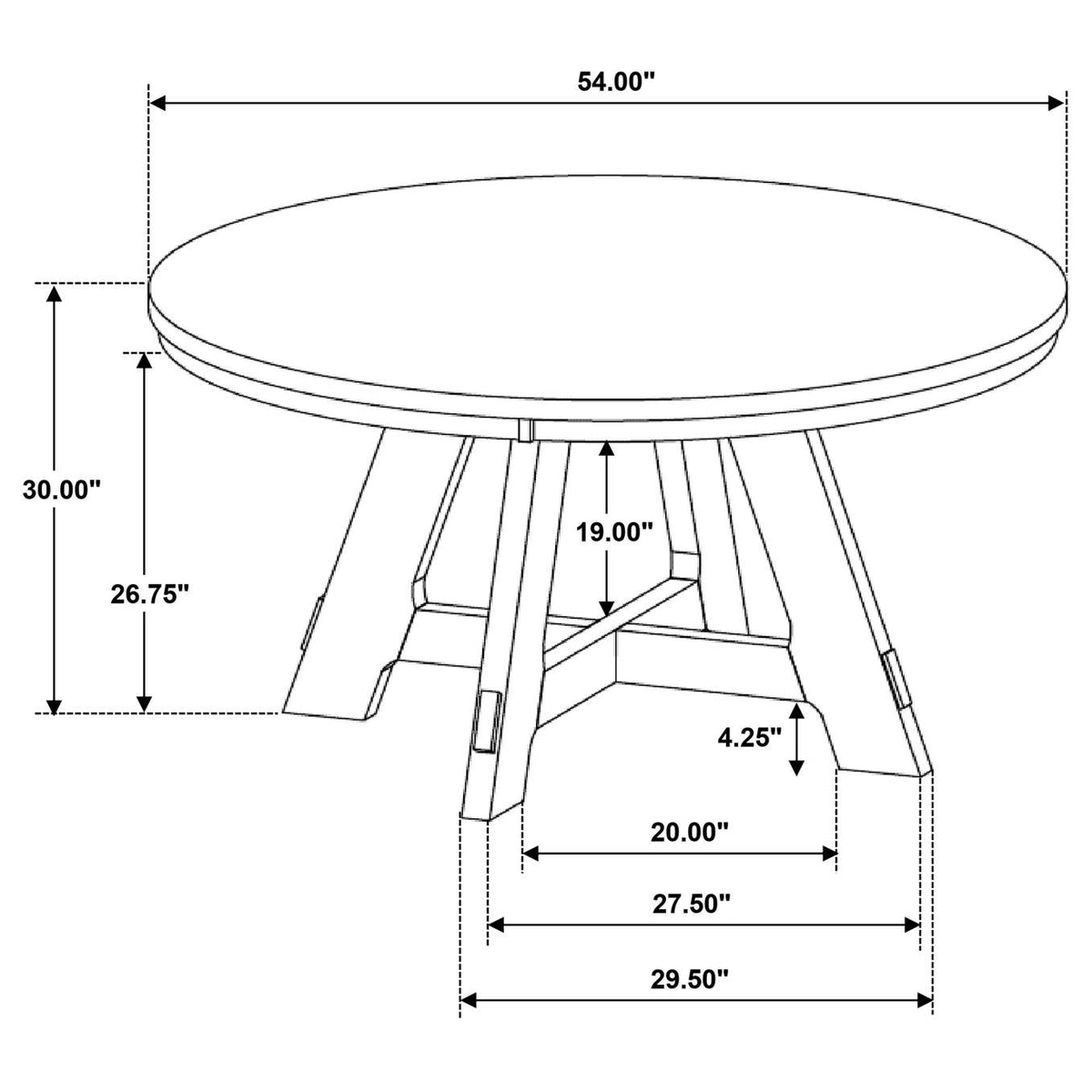 109150-S5 Danvers 5-piece Dining Table Set Brown Oak and Latte