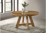 109150 Danvers Round 54-inch Wood Dining Table Brown Oak
