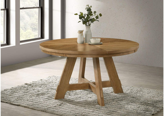 109150 Danvers Round 54-inch Wood Dining Table Brown Oak