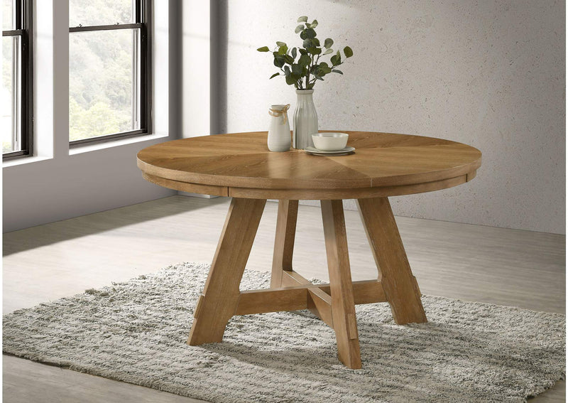 109150 Danvers Round 54-inch Wood Dining Table Brown Oak