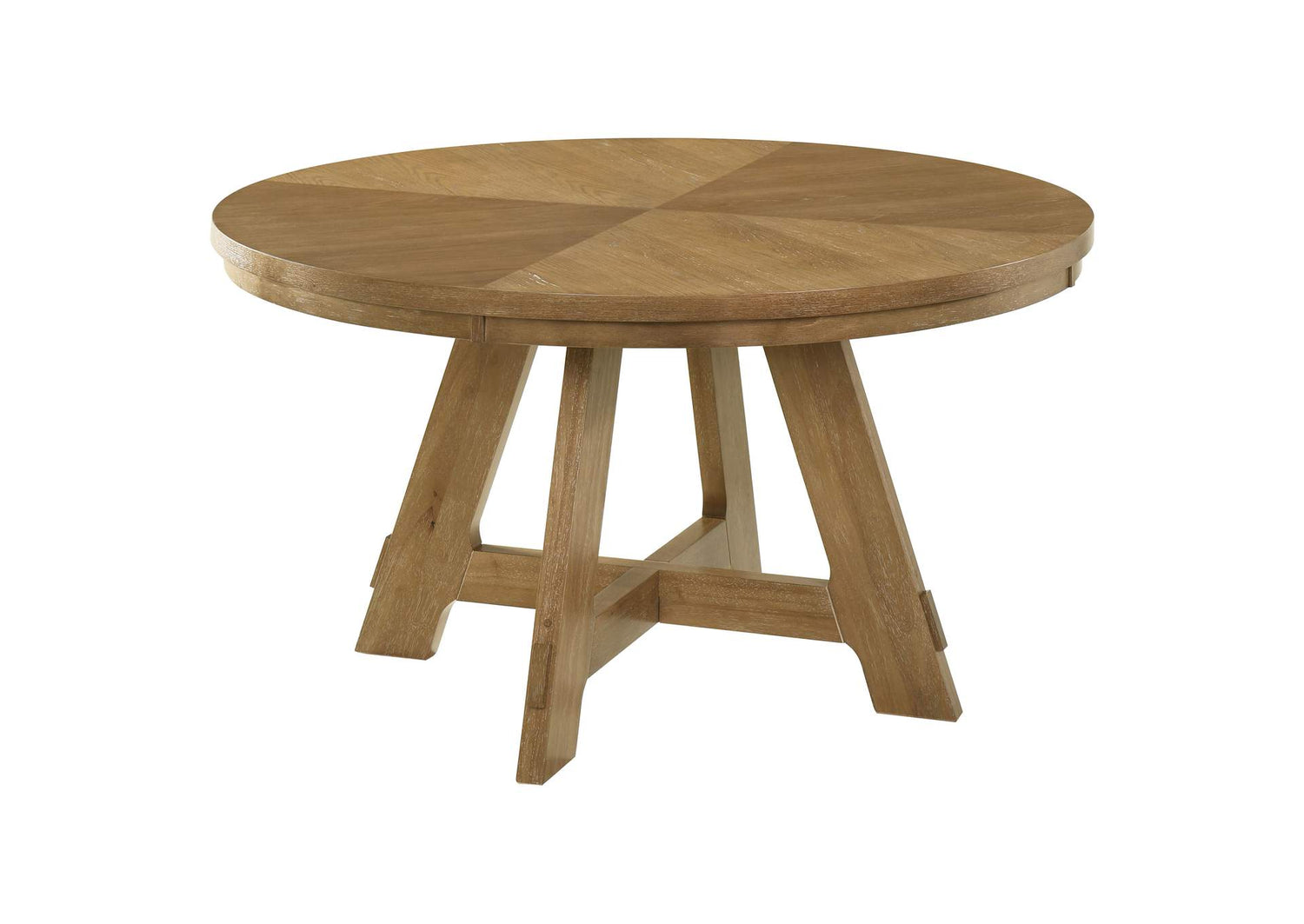 109150 Danvers Round 54-inch Wood Dining Table Brown Oak