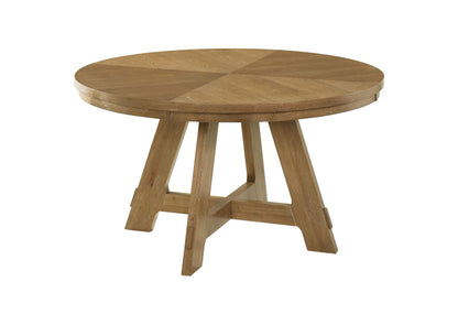 109150 Danvers Round 54-inch Wood Dining Table Brown Oak