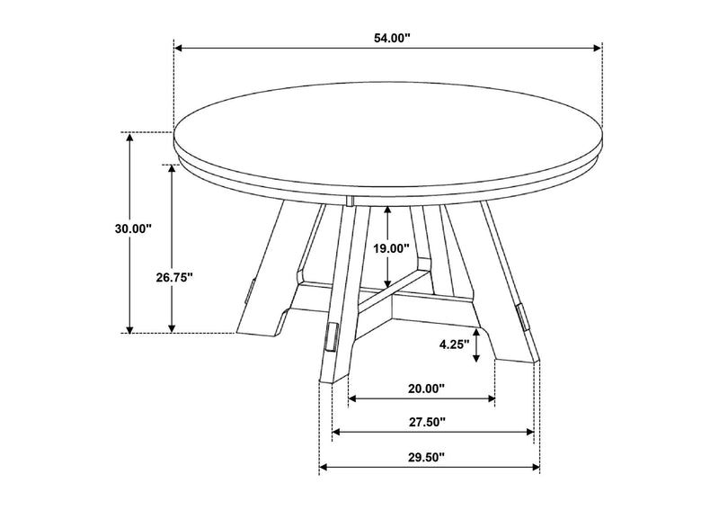 109150 Danvers Round 54-inch Wood Dining Table Brown Oak