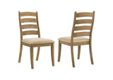 109152 Danvers Wood Dining Side Chair Brown Oak (Set of 2)