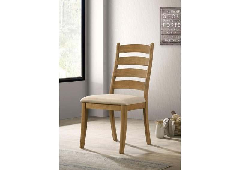 109152 Danvers Wood Dining Side Chair Brown Oak (Set of 2)
