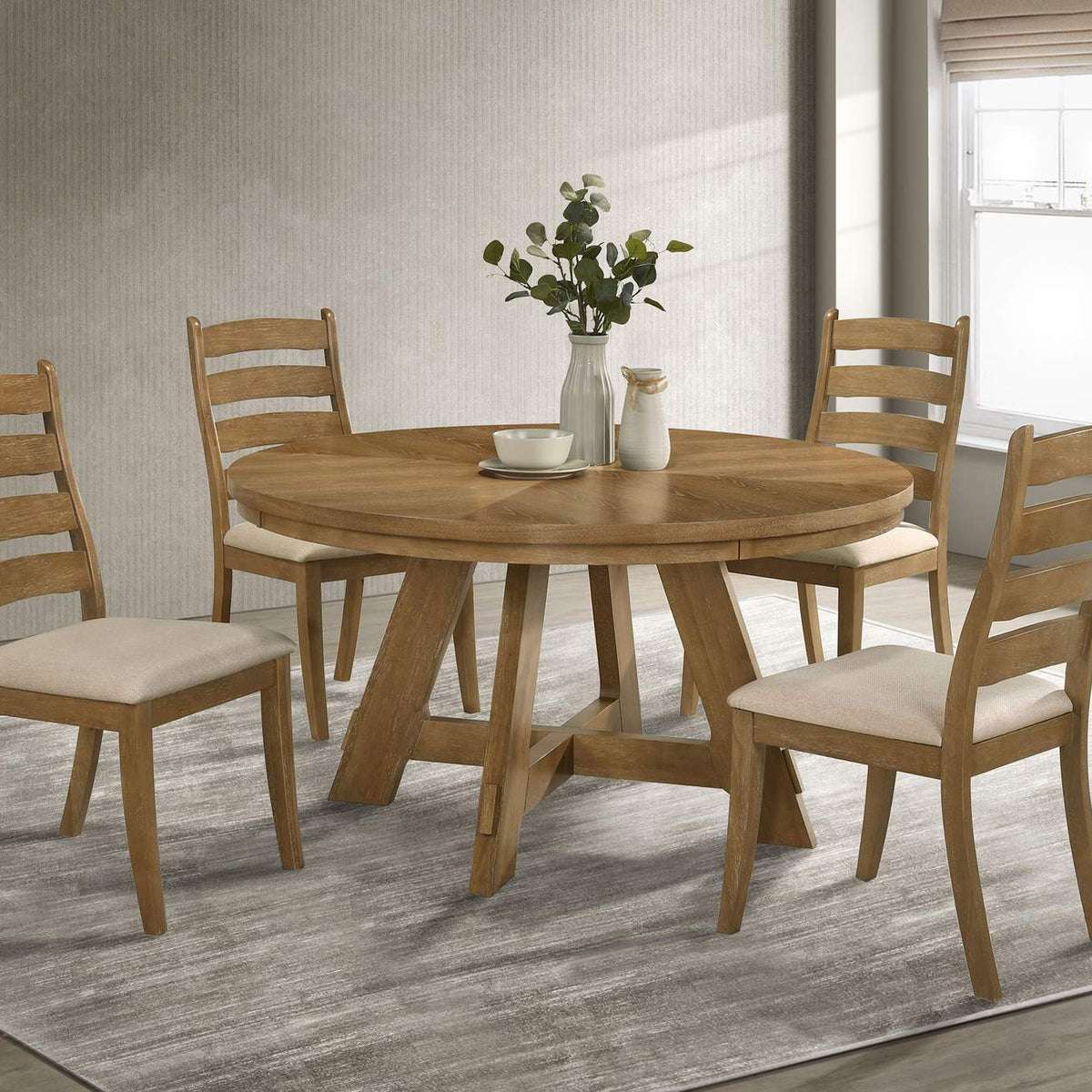 109152 Danvers Wood Dining Side Chair Brown Oak (Set of 2)