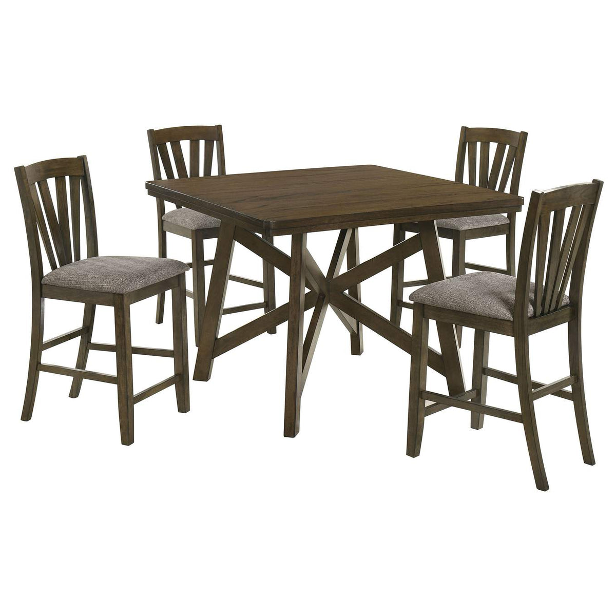 109178-S5 Canfield 5-piece 47-inch Counter Height Dining Set Brown