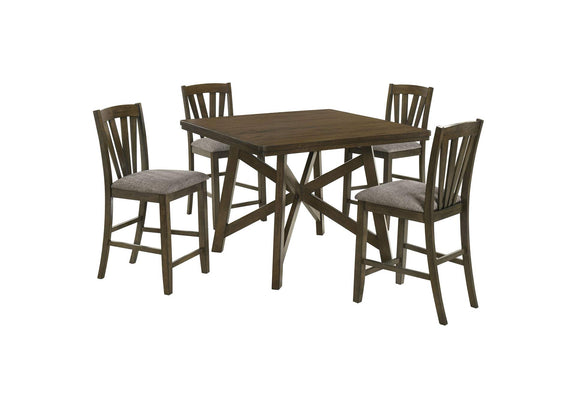 109178-S5 Canfield 5-piece 47-inch Counter Height Dining Set Brown
