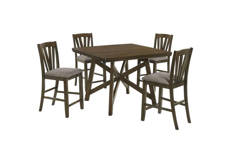 109178-S5 Canfield 5-piece 47-inch Counter Height Dining Set Brown
