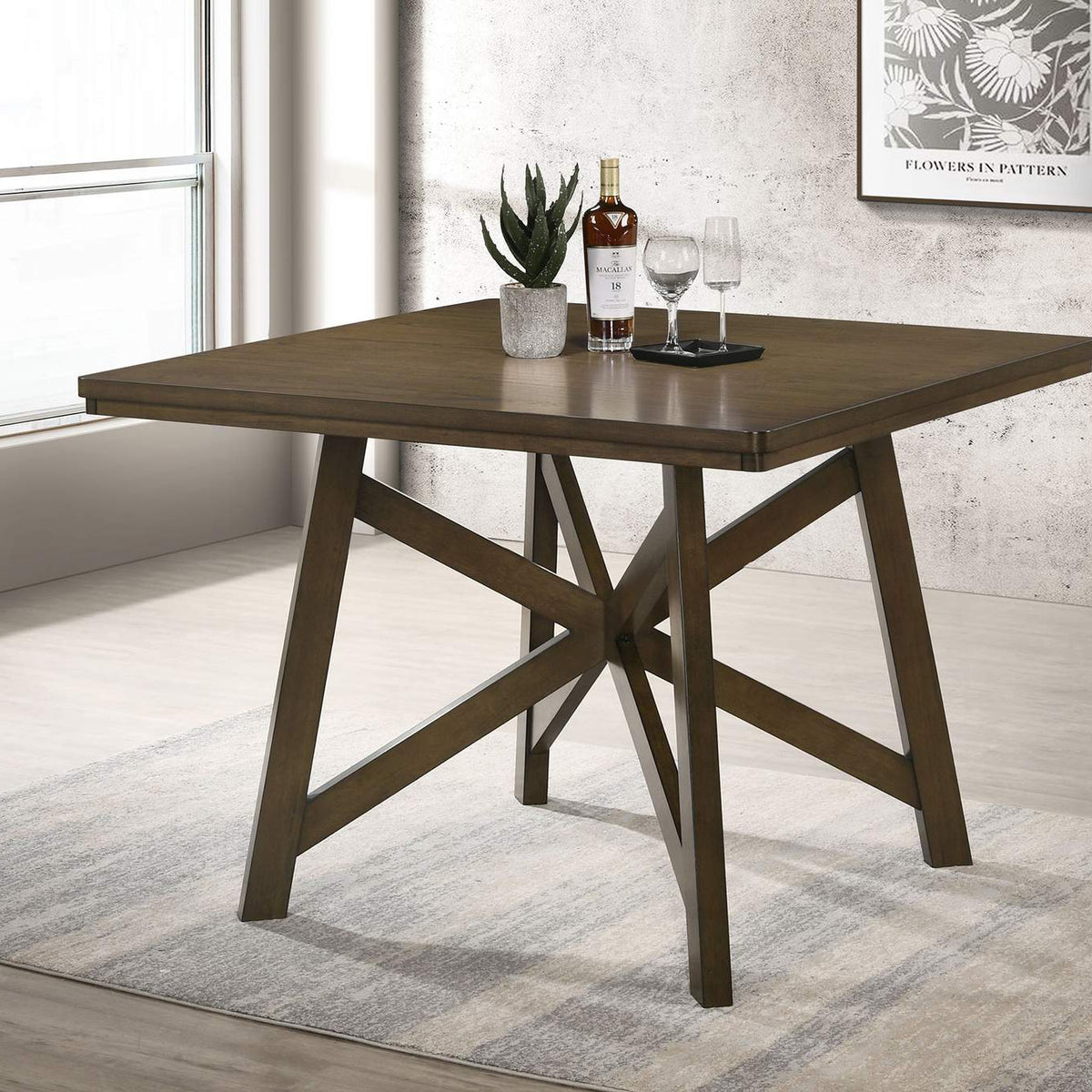 109178 Canfield 47-inch Square Counter Height Dining Table Brown