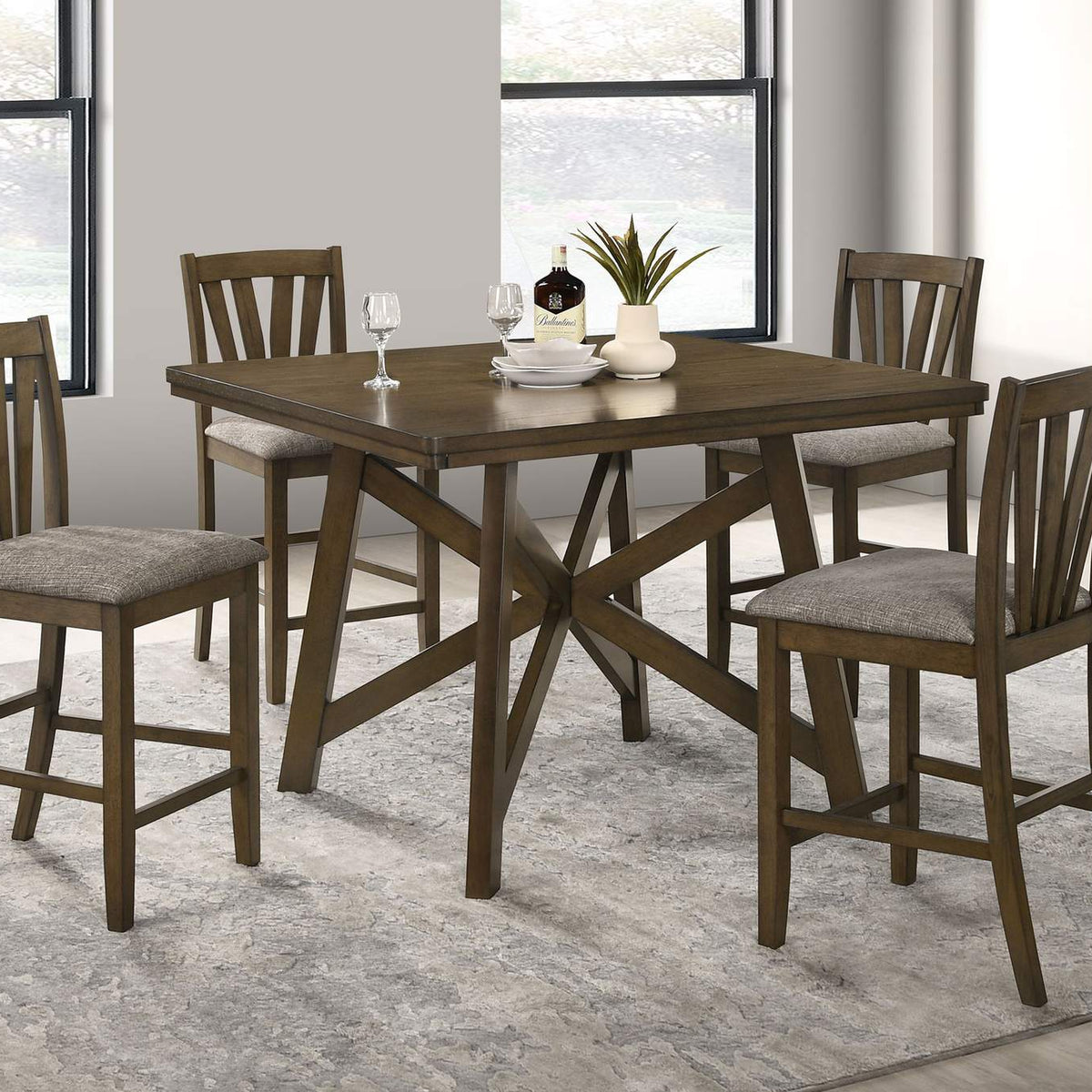109178 Canfield 47-inch Square Counter Height Dining Table Brown