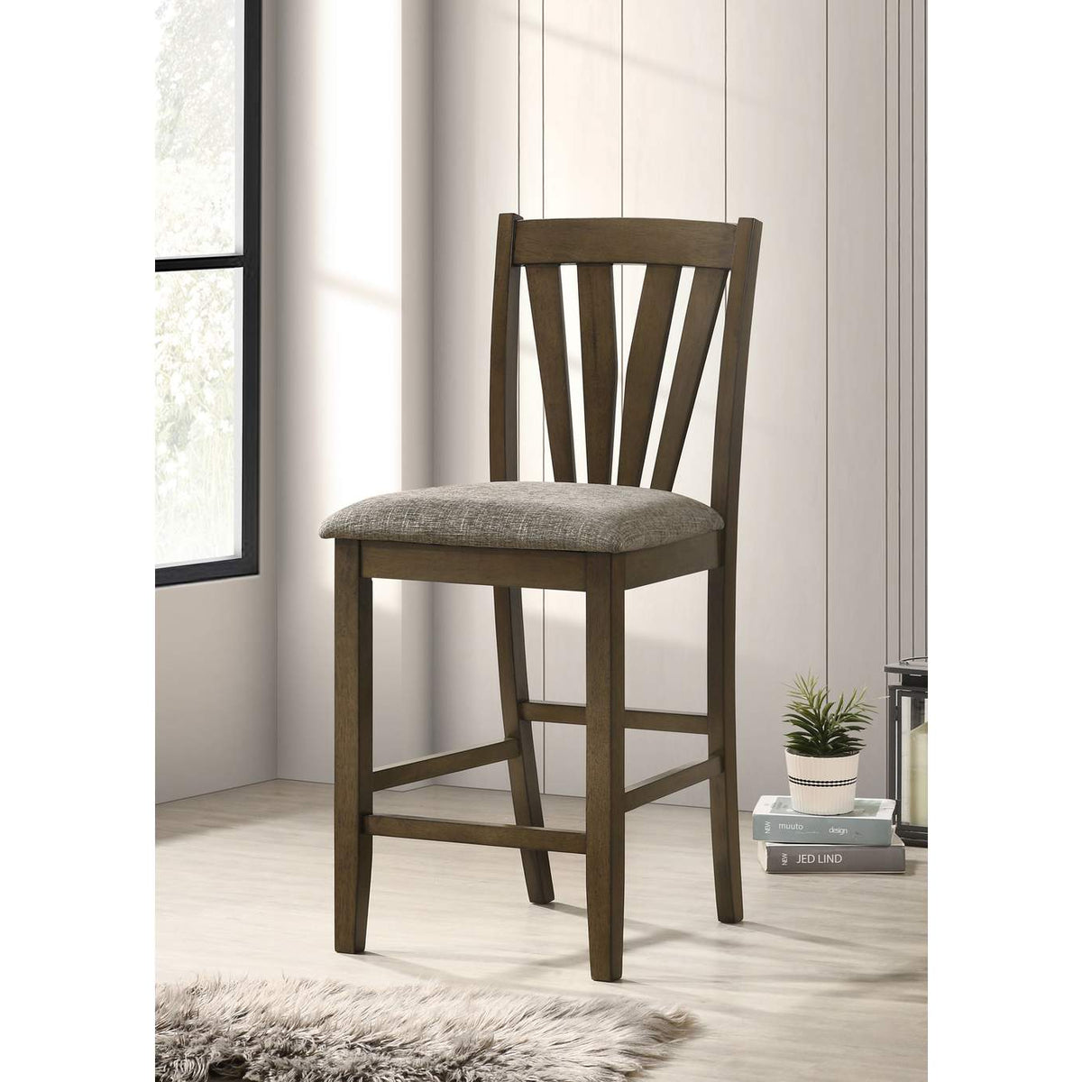 109179 Canfield Counter Height Dining Side Chair Brown (Set of 2)