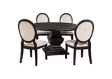109230-S5 Twyla 5-piece Round Wood Dining Room Table Set Dark Cocoa