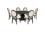109230-S7 Twyla 7-piece Round Wood Dining Room Table Set Dark Cocoa