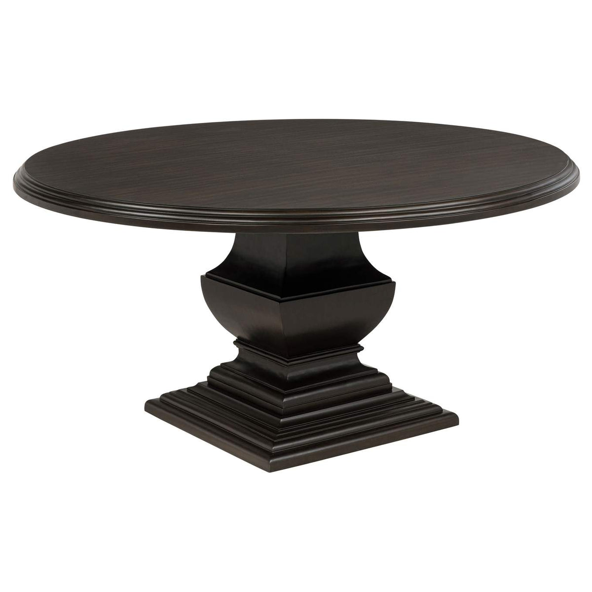 109230-S7 Twyla 7-piece Round Wood Dining Room Table Set Dark Cocoa