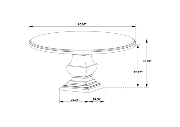 109230-S7 Twyla 7-piece Round Wood Dining Room Table Set Dark Cocoa