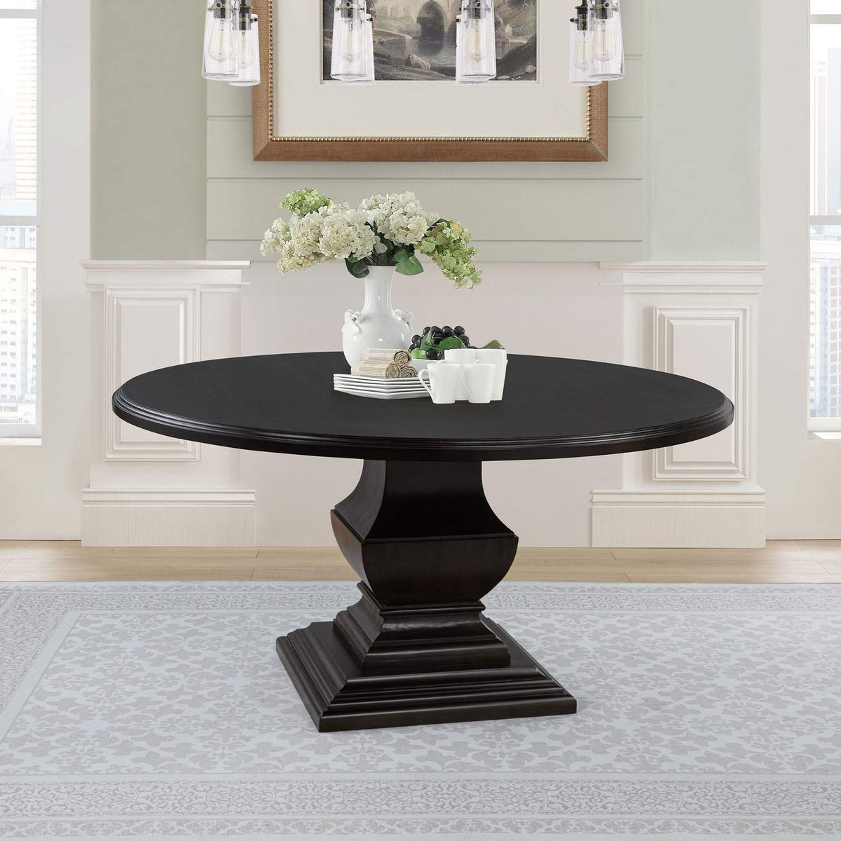 109230 Twyla 60-inch Round Wood Dining Room Table Dark Cocoa