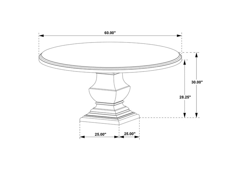 109230 Twyla 60-inch Round Wood Dining Room Table Dark Cocoa