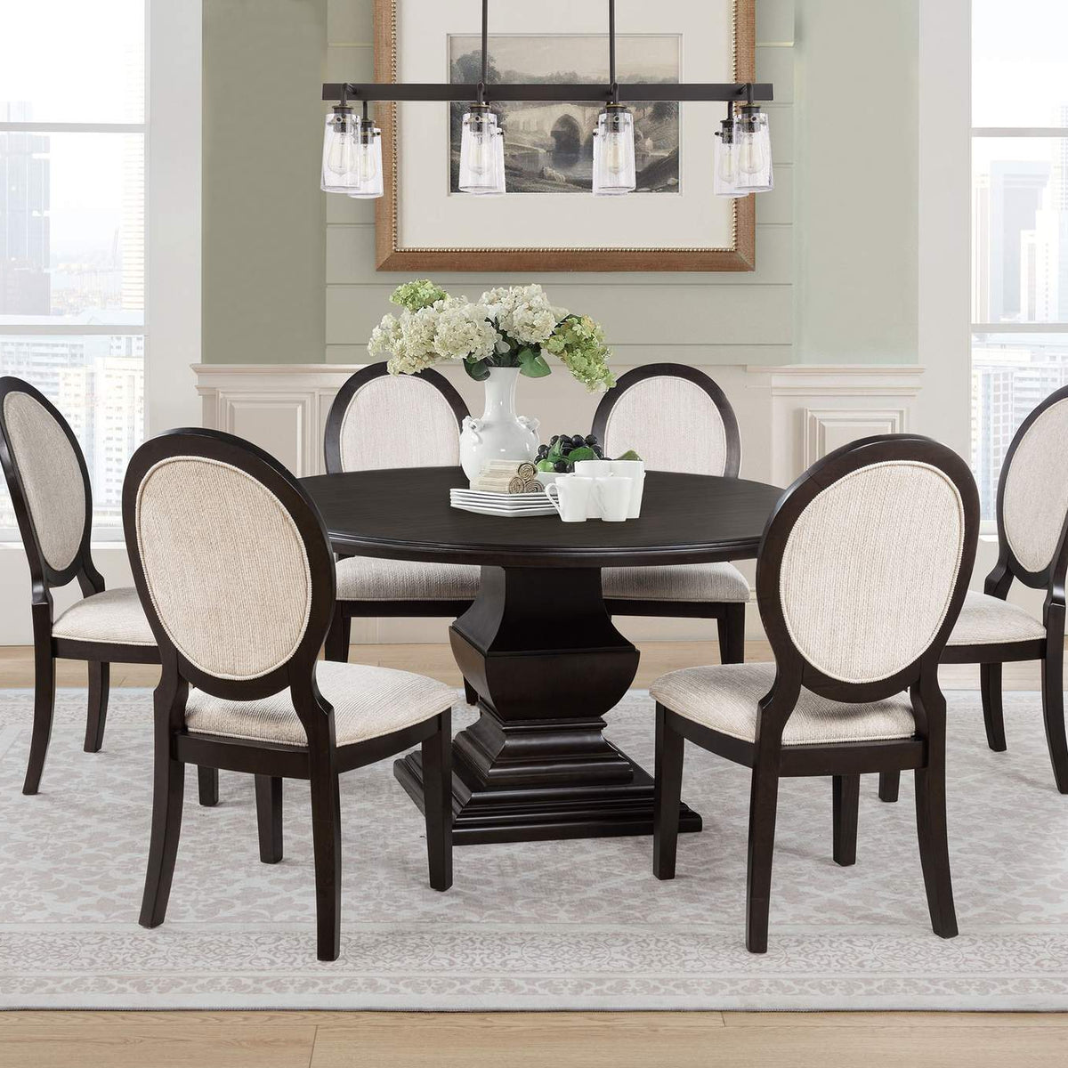 109230 Twyla 60-inch Round Wood Dining Room Table Dark Cocoa