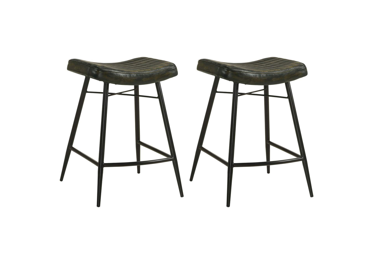 Bayu Leather Upholstered Counter Stool Espresso (Set of 2)
