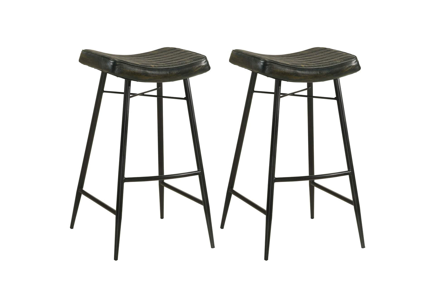 Bayu Leather Upholstered Bar Stool Espresso (Set of 2)