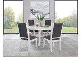 109330-S5 Judd 5-piece 54-inch Round Wood Dining Table Set Pearl White