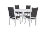 109330-S5 Judd 5-piece 54-inch Round Wood Dining Table Set Pearl White