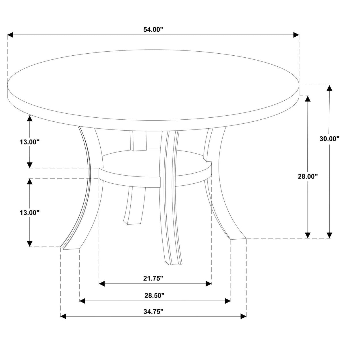109330-S5 Judd 5-piece 54-inch Round Wood Dining Table Set Pearl White