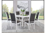 109330-S7 Judd 7-piece 54-inch Round Wood Dining Table Set Pearl White
