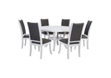 109330-S7 Judd 7-piece 54-inch Round Wood Dining Table Set Pearl White