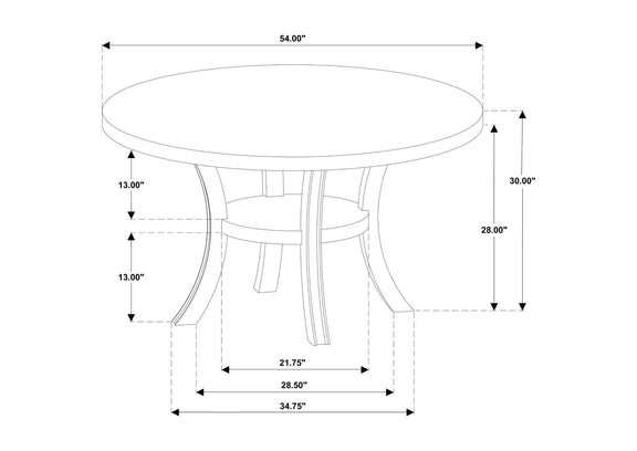 109330-S7 Judd 7-piece 54-inch Round Wood Dining Table Set Pearl White