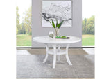 109330 Judd 54-inch Round Dining Wood Table with Shelf Pearl White