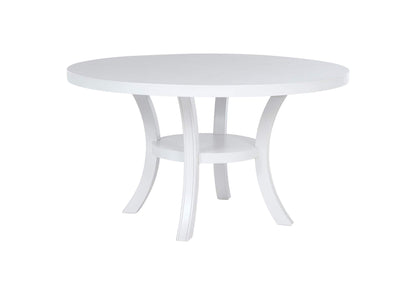 109330 Judd 54-inch Round Dining Wood Table with Shelf Pearl White