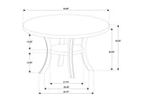 109330 Judd 54-inch Round Dining Wood Table with Shelf Pearl White