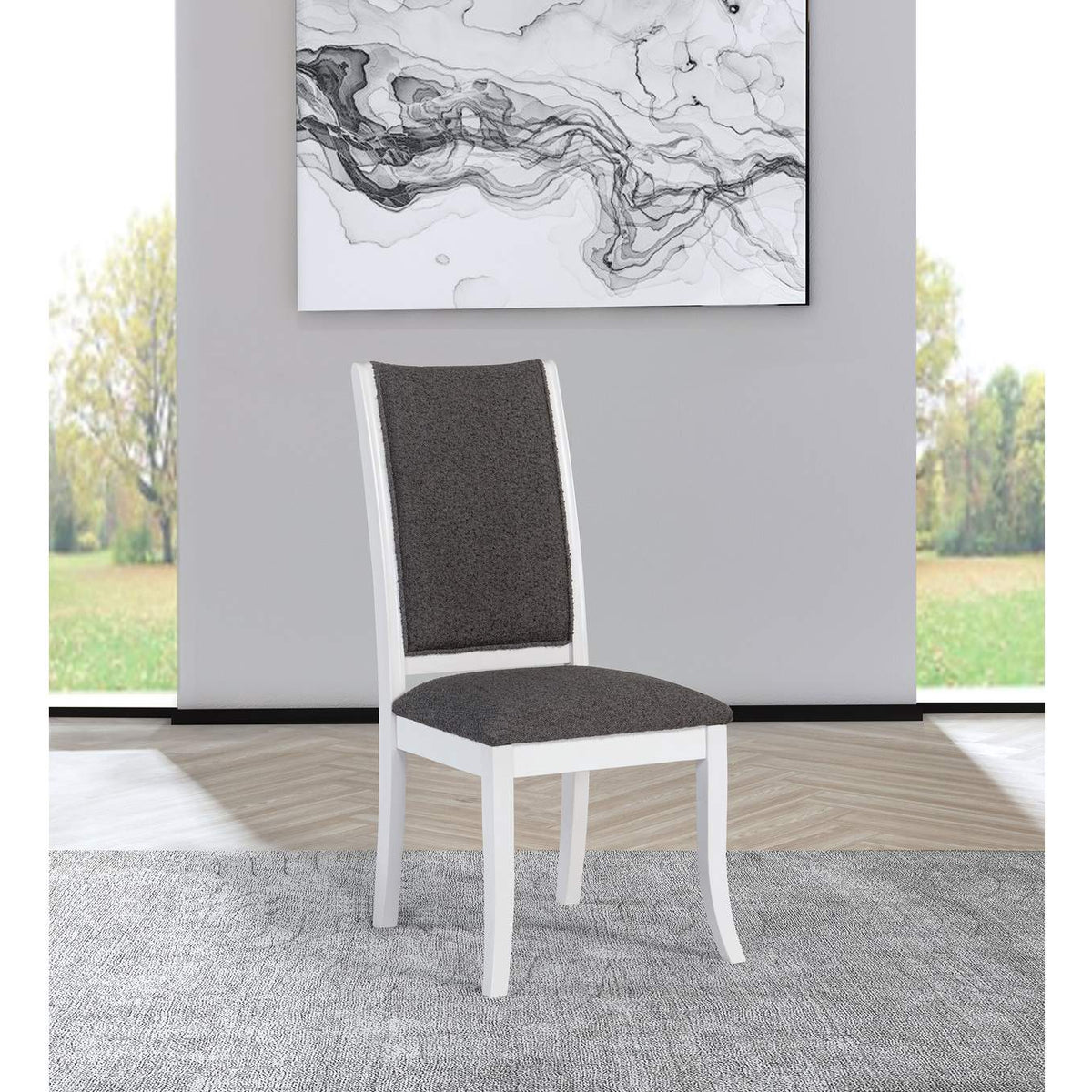 109332 Judd Upholstered Dining Side Chair Pearl White (Set of 2)