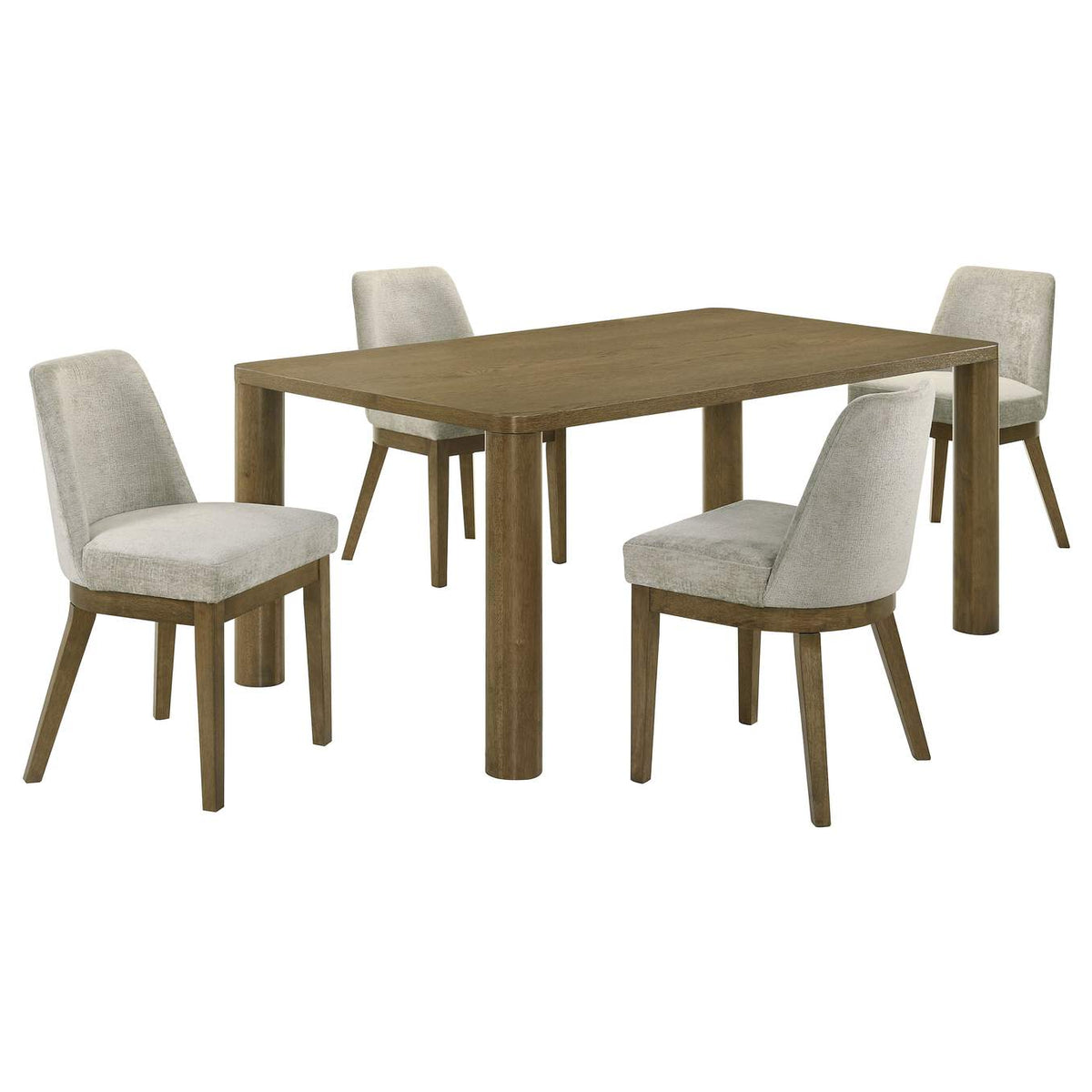 109351-S5 Castlewood 5-piece 71-inch Rectangular Dining Set Brown Oak