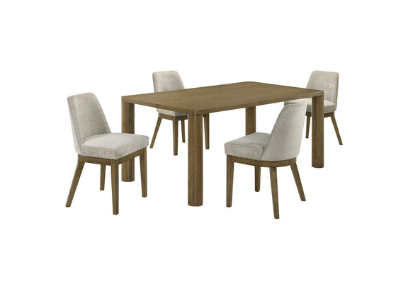 109351-S5 Castlewood 5-piece 71-inch Rectangular Dining Set Brown Oak
