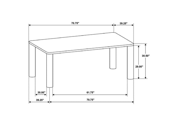 109351-S5 Castlewood 5-piece 71-inch Rectangular Dining Set Brown Oak