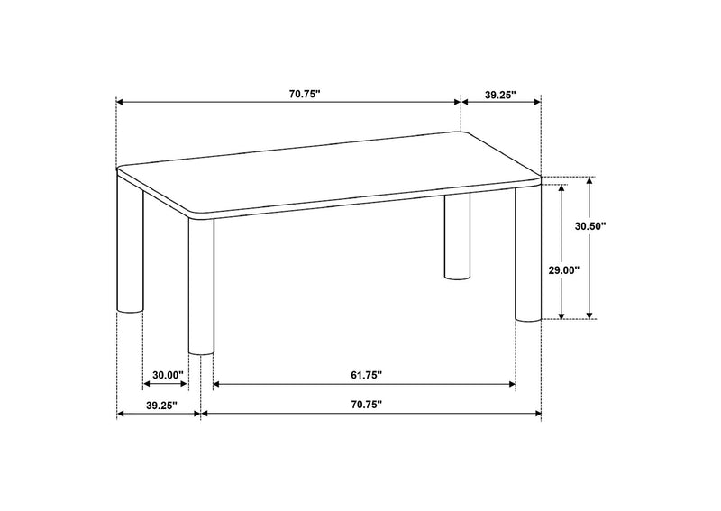 109351-S5 Castlewood 5-piece 71-inch Rectangular Dining Set Brown Oak