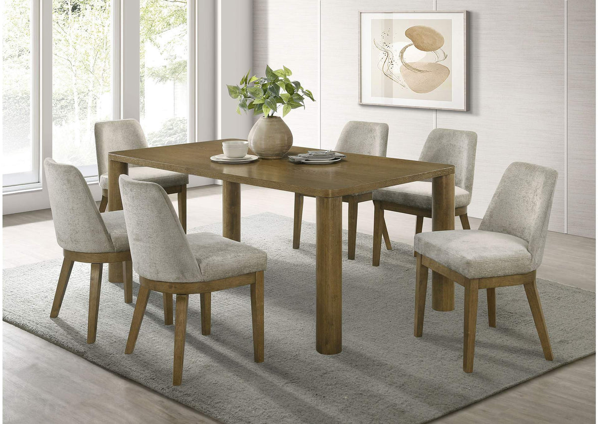 109351-S7 Castlewood 7-piece 71-inch Rectangular Dining Set Brown Oak
